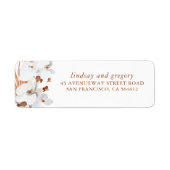 Witte Orchideeën Terracotta Bloemen Etiket (Voorkant)