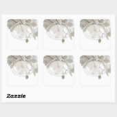 Witte orchideeën vierkante sticker (Vel)