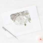 Witte orchideeën vierkante sticker (Envelop)