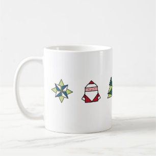 Witte origami kerst koffiemok