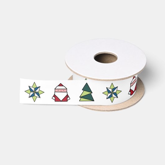 Witte origami kerst lint (Spoel)