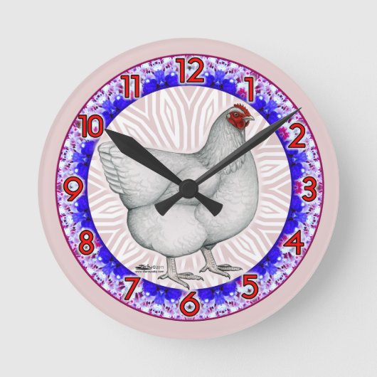 Witte Orpington Hen Klok (Voorkant)