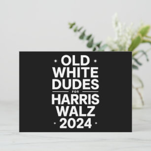 Witte Oude Kerels voor Harris Walz Democratische P Kaart