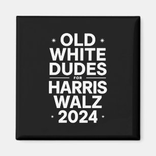 Witte Oude Kerels voor Harris Walz Democratische P Magneet