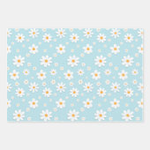 witte ovale oogbloem naadloos patroon inpakpapier vel (Voorkant 3)