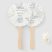 Witte overlay | Bloemen Waterverf bruiloft Handwaaier (Voorkant en achterkant)
