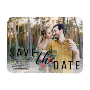 Witte Overlay Foto Save the Date Trouwen Magneet