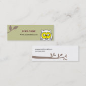 Witte OWL in de bossen Mini Visitekaartje (Voorkant / Achterkant)