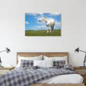 Witte Paard Fotografie Canvas (Insitu (Slaapkamer))