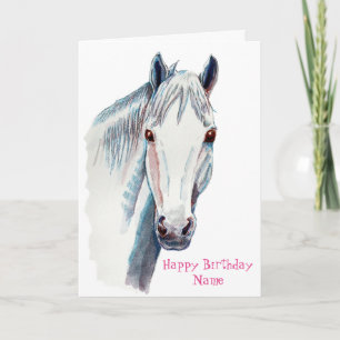 Witte Paard Verjaardag Kaart