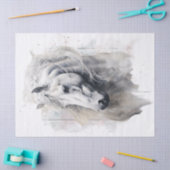 Witte Paard Waterverf Decoupage Tissuepapier (Craft)
