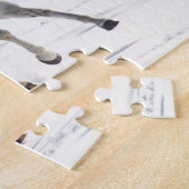 Witte paarden die op sneeuw lopen legpuzzel (Zijkant)