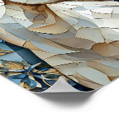 Witte paarden en bloemen poster (Hoek)