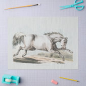 Witte paarden lopen tissuepapier (Craft)