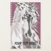 Witte Paardenplanner met Aangepaste Tekst Planner (Voorkant)