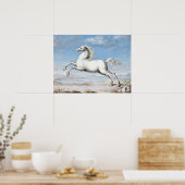 Witte Paardenschilderij Joris Hoefnagel Renai Poster (Keuken)
