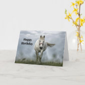 witte paardenwolk Foto Verjaardag Kaart (Gele Bloem)