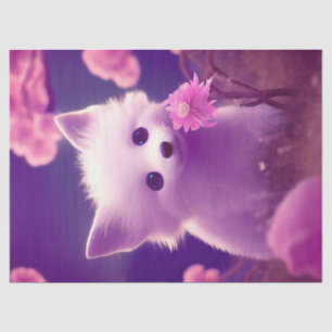 Witte Paarse Baby met roze bloemen ontkoppeling Tissuepapier