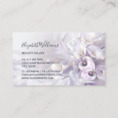 Witte Paarse Calla Flower Logo Visitekaartje (Achterkant)