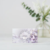 Witte Paarse Calla Flower Logo Visitekaartje (Staand voorkant)