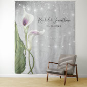 Witte Paarse Calla Lelie Foto Achtergrond Wandtapi Wandkleed (In situ)