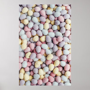 Witte, paarse en gele stenen poster