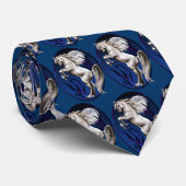 Witte paarse ovaal stropdas (Opgerold)