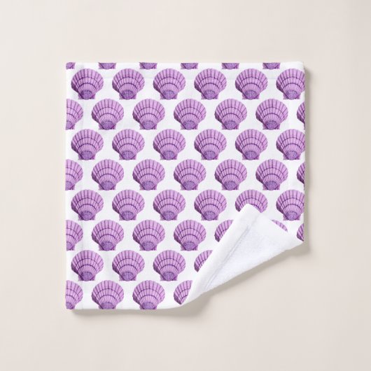 WITTE PAARSE SHELL BATHROOM TOWEL SET BAD HANDDOEK (Wasdoekje)