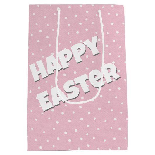 Witte paashaas in madeliefjes medium cadeauzakje (Achterkant)