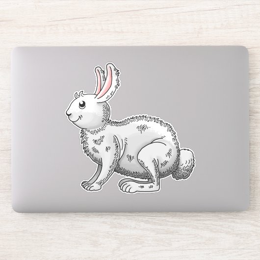 Witte Paashaas Sticker (Computer)