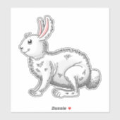Witte Paashaas Sticker (Vel)