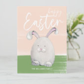 Witte paashaas Waterverf Feestdagenkaart (Staand voorkant)