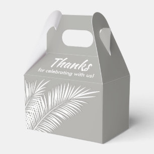 Witte palmen op zilveren gevelparty Favor dozen Bedankdoosjes