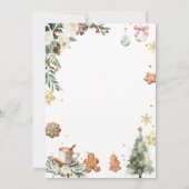 Witte Pannenkoek Vakantie Brunch Kerst Bloemen Kaart (Achterkant)