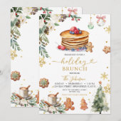 Witte Pannenkoek Vakantie Brunch Kerst Bloemen Kaart (Voorkant / Achterkant)