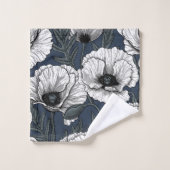 Witte papaver bad handdoek (Wasdoekje)