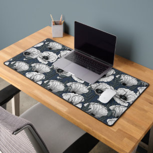Witte papaver bureaumat