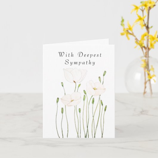 witte papaver denken van u sympathie kaart (Gele Bloem)