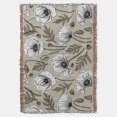 Witte papaver en ladybugs deken (Voorkant Verticaal)