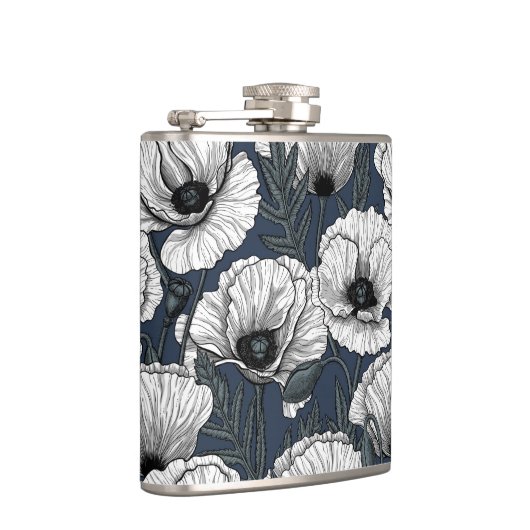 Witte papaver heupfles (Rechts)