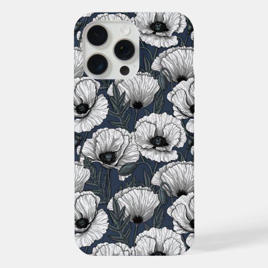 Witte papaver iPhone hoesje (Achterkant)