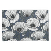 Witte papaver kussensloop (Voorkant-Rechts)