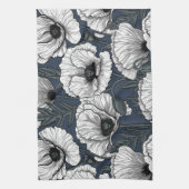 Witte papaver theedoek (Verticaal)