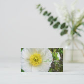 Witte papaver van boven visitekaartje (Staand voorkant)