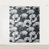 Witte papaver wandkleed (Voorkant)