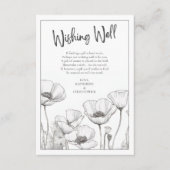 Witte papavers bloemenelegante bruiloft die goed w informatiekaartje (Voorkant)