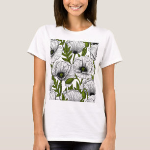 Witte papavertuin t-shirt