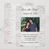 Witte Papier Berk Boom Schors Rustieke Houten Brui Kaart (Voorkant / Achterkant)