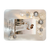 Witte pareldiamant Buttonnen Weddenschap Save the  Magneet (Horizontaal)