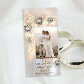 Witte pareldiamant Buttonnen Weddenschap Save the Save The Date